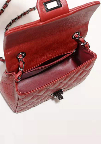 Adele Flap Small Grain Leather Burgundy