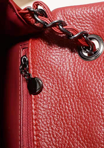 Adele Flap Small Grain Leather Burgundy