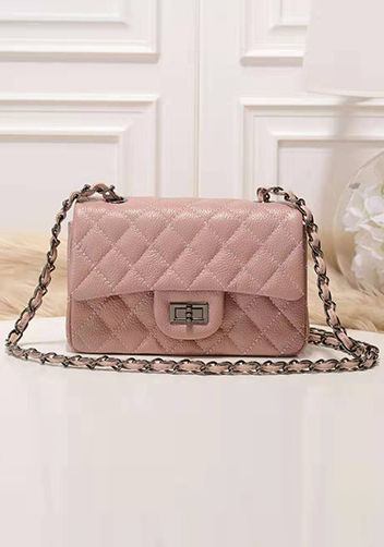 Adele Flap Small Grain Leather Pink