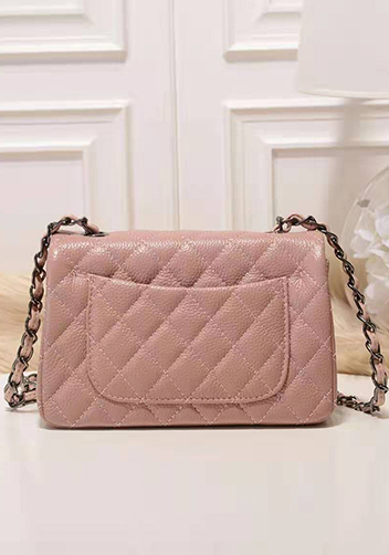 Adele Flap Small Grain Leather Pink