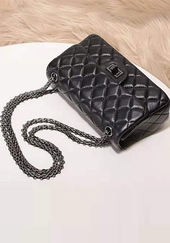 Adele Flap Small Lambskin Black