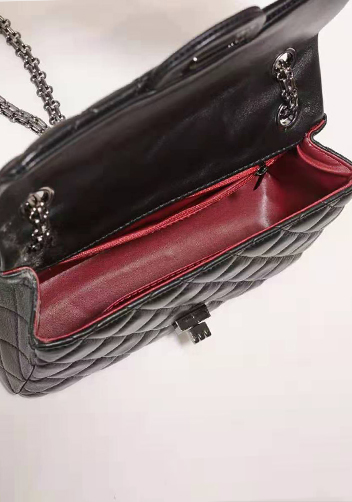 Adele Flap Small Lambskin Black
