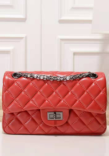 Adele Flap Small Lambskin Red
