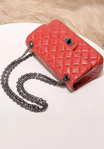 Adele Flap Small Lambskin Red