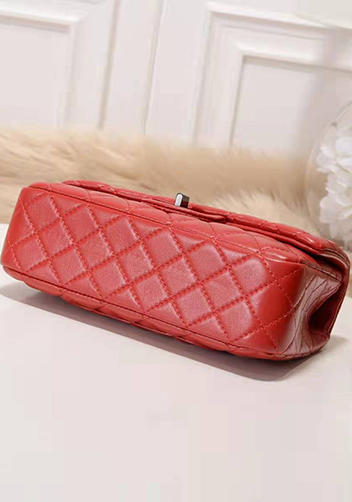 Adele Flap Small Lambskin Red