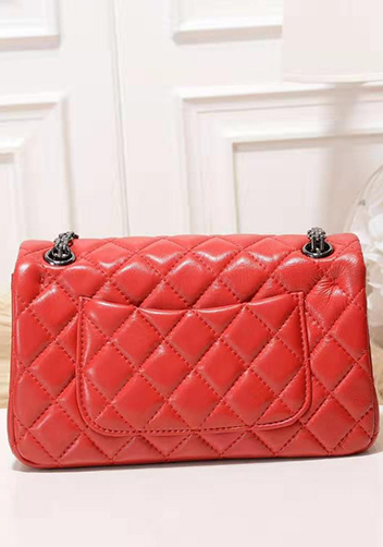 Adele Flap Small Lambskin Red