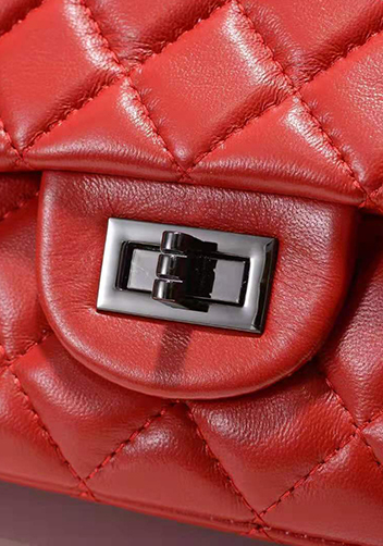 Adele Flap Small Lambskin Red
