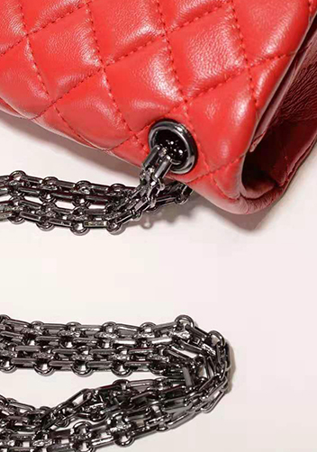 Adele Flap Small Lambskin Red