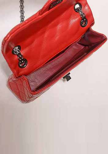 Adele Flap Small Lambskin Red