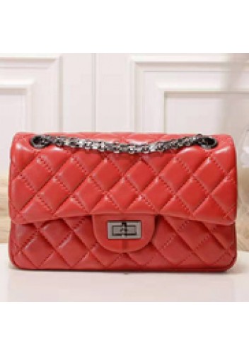 Adele Flap Small Lambskin Red