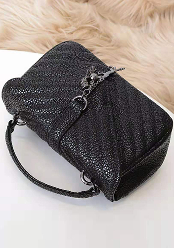 Yvonne Leather Large Flap Bag Black