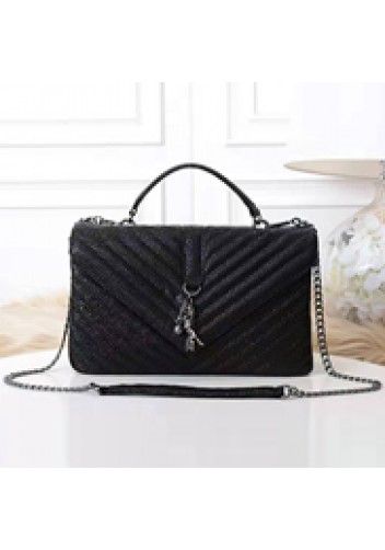 Yvonne Leather Large Flap Bag Black