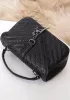 Yvonne Leather Medium Flap Bag Black