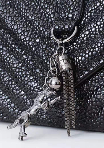 Yvonne Leather Medium Flap Bag Black
