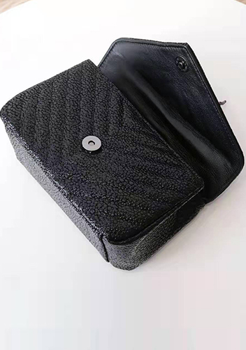 Yvonne Leather Small Flap Bag Black