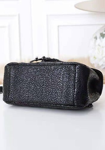 Yvonne Leather Small Flap Bag Black