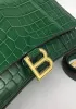 Bonnie Croc Leather Shoulder Bag Green