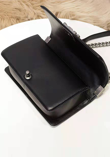 Ingrid Snake Leather Flap Black
