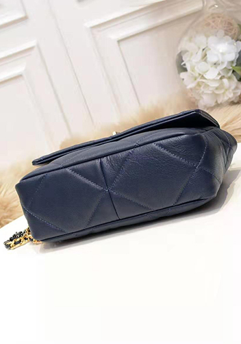 Adele Flap Medium Leather Bag Blue