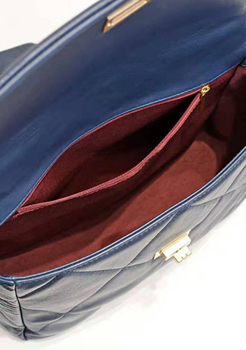 Adele Flap Medium Leather Bag Blue