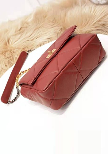 Adele Flap Medium Leather Bag Burgundy