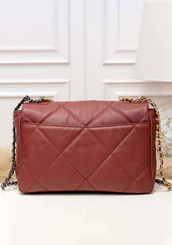 Adele Flap Medium Leather Bag Burgundy