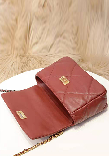 Adele Flap Medium Leather Bag Burgundy