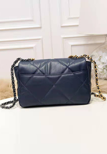 Adele Flap Small Leather Bag Blue