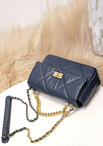 Adele Flap Small Leather Bag Blue