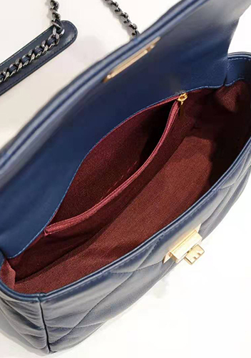 Adele Flap Small Leather Bag Blue