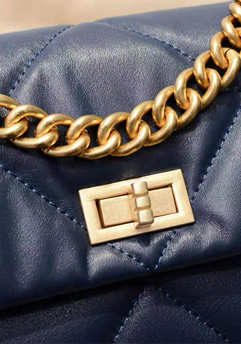 Adele Flap Small Leather Bag Blue