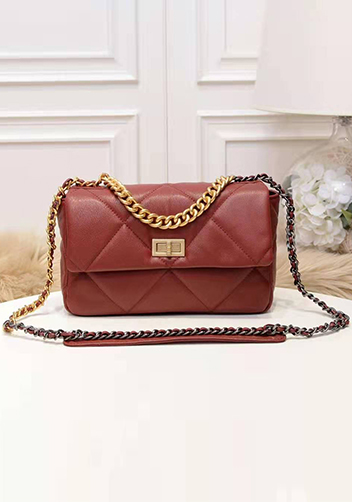 Adele Flap Small Leather Bag Burgundy
