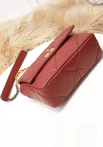 Adele Flap Small Leather Bag Burgundy