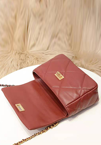Adele Flap Small Leather Bag Burgundy