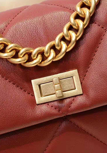 Adele Flap Small Leather Bag Burgundy