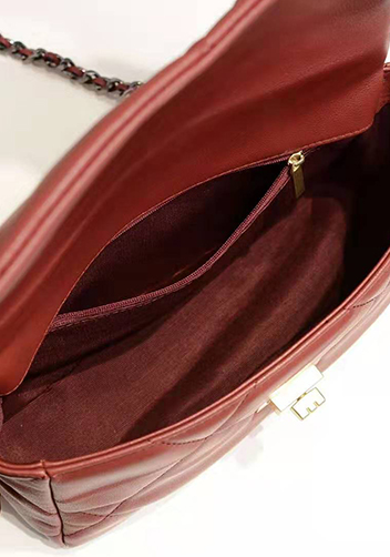 Adele Flap Small Leather Bag Burgundy