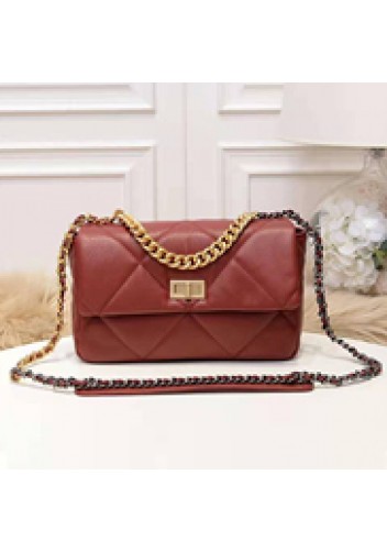 Adele Flap Small Leather Bag Burgundy