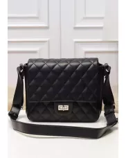 Hanna Leather Shoulder Bag Black