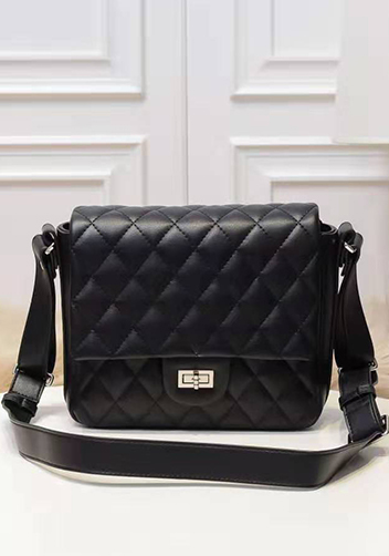 Hanna Leather Shoulder Bag Black