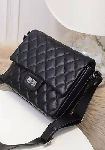 Hanna Leather Shoulder Bag Black