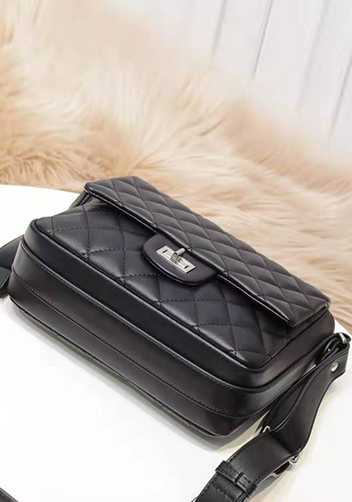 Hanna Leather Shoulder Bag Black