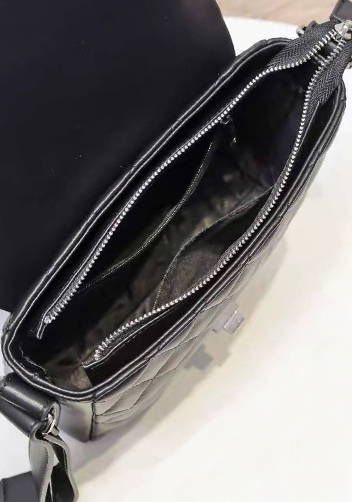 Hanna Leather Shoulder Bag Black