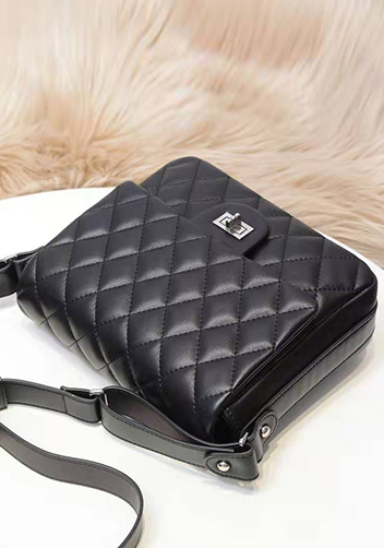 Hanna Leather Shoulder Bag Black