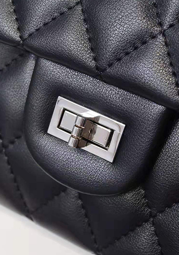 Hanna Leather Shoulder Bag Black