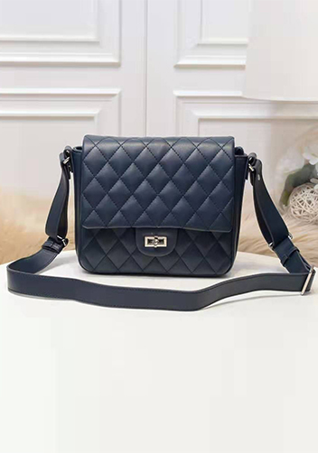 Hanna Leather Shoulder Bag Blue