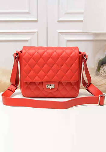 Hanna Leather Shoulder Bag Red