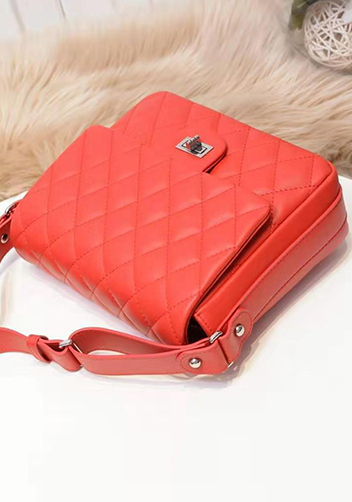 Hanna Leather Shoulder Bag Red