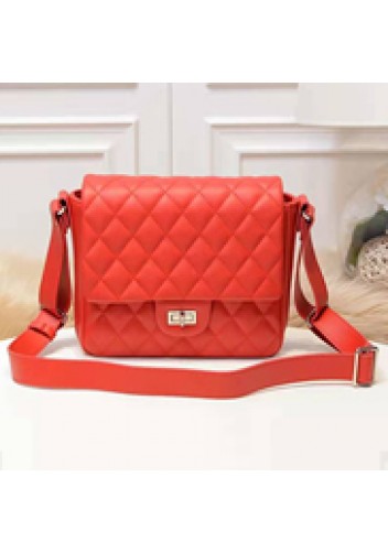 Hanna Leather Shoulder Bag Red