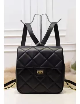 Cristina Leather Backpack Black