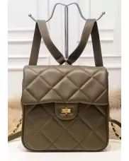 Cristina Leather Backpack Khaki